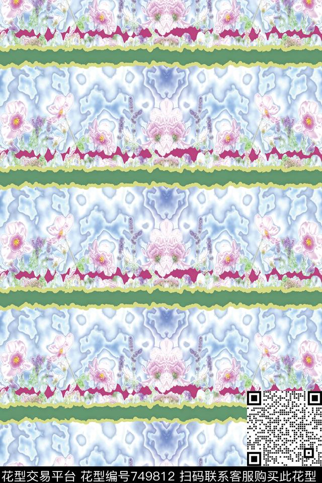 花朵花卉纹理数码印花华亿平台下载（图片编号: 749812） - 瓦栏（Walan）
