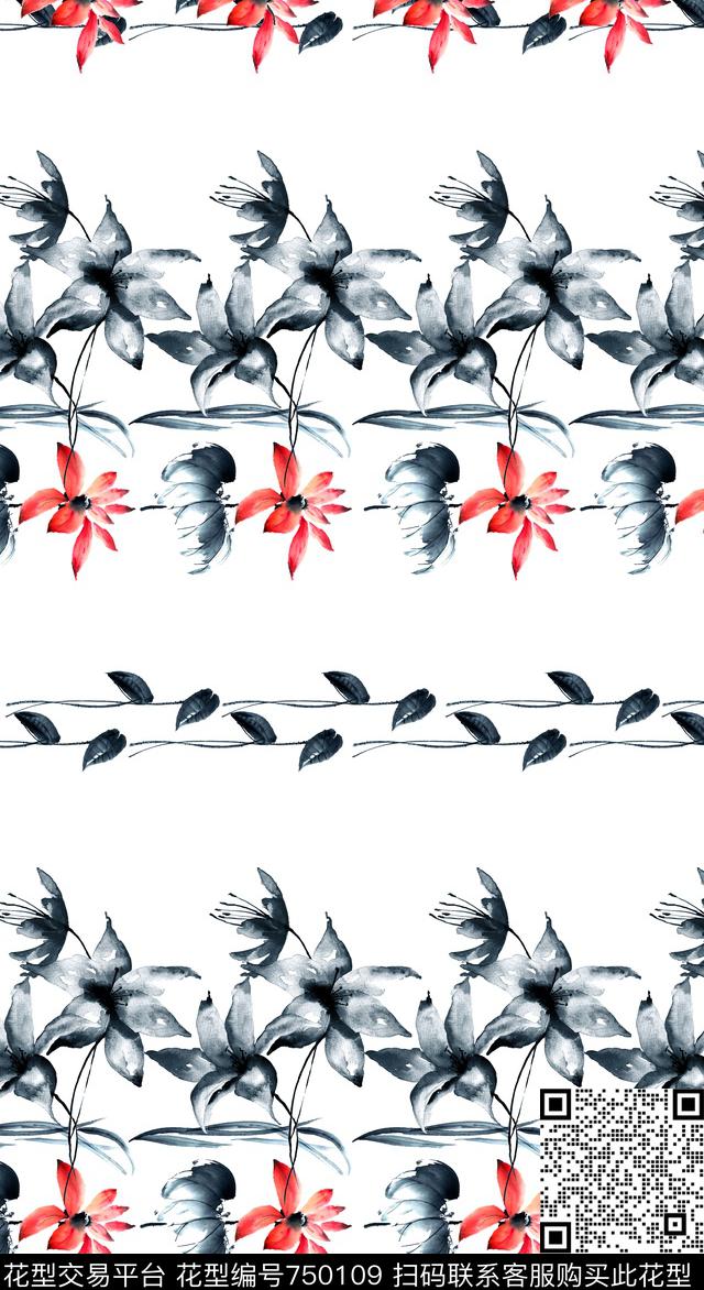 青花瓷民族风中国画数码印花华亿平台下载（图片编号: 750109） - 瓦栏（Walan）