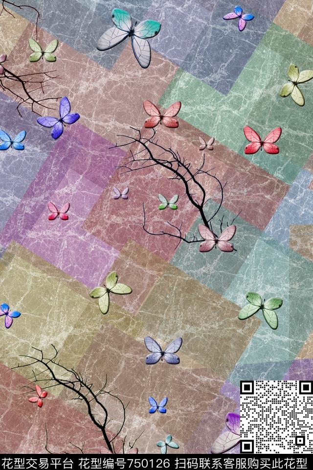 血红花卉透明花数码印花华亿平台下载（图片编号: 750126） - 瓦栏（Walan）