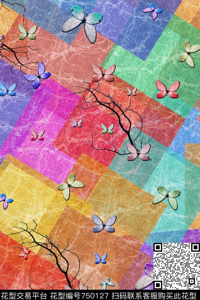 血红花卉透明花数码印花华亿平台下载（图片编号: 750127） - 瓦栏（Walan）