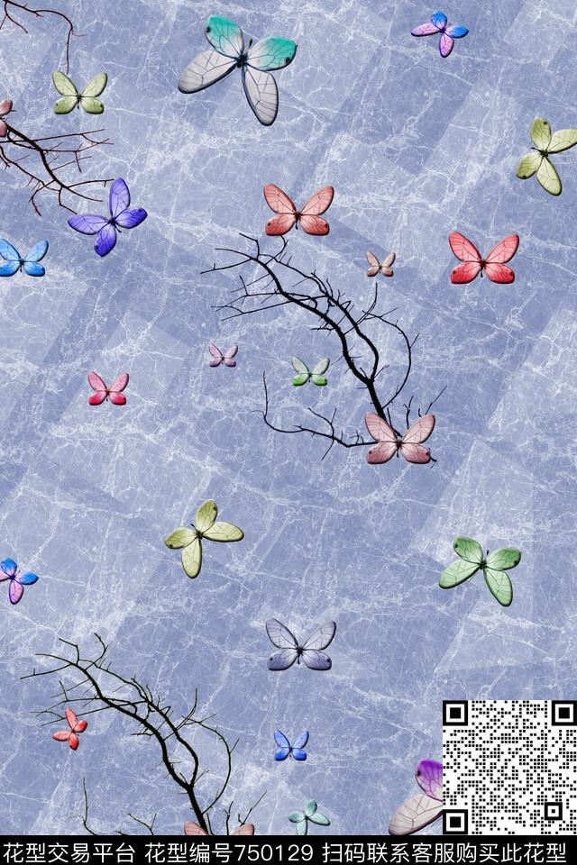 血红花卉透明花数码印花华亿平台下载（图片编号: 750129） - 瓦栏（Walan）