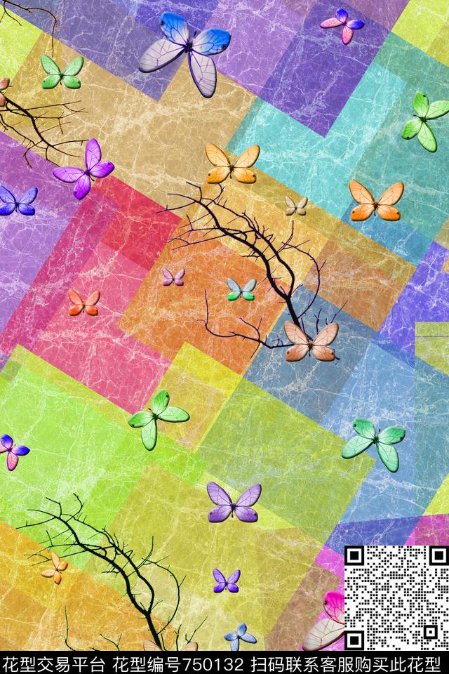 血红花卉透明花数码印花华亿平台下载（图片编号: 750132） - 瓦栏（Walan）