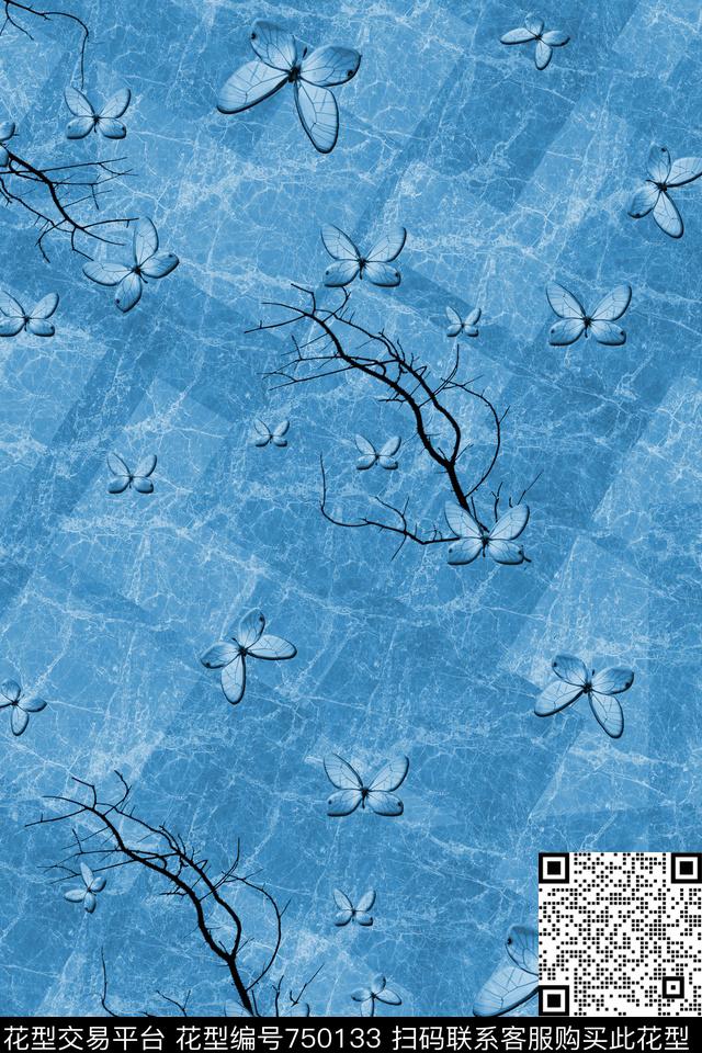 血红花卉透明花数码印花华亿平台下载（图片编号: 750133） - 瓦栏（Walan）