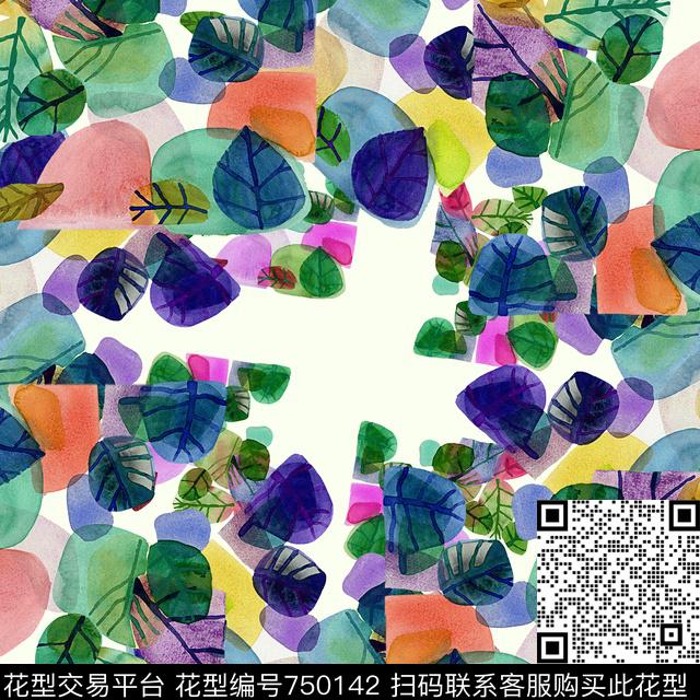 手绘迷彩小方巾数码印花华亿平台下载（图片编号: 750142） - 瓦栏（Walan）