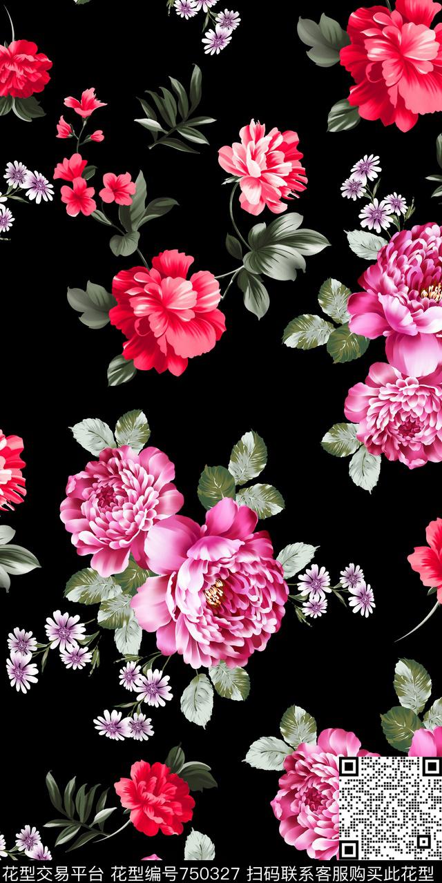 乱花小碎花大花数码印花华亿平台下载（图片编号: 750327） - 瓦栏（Walan）