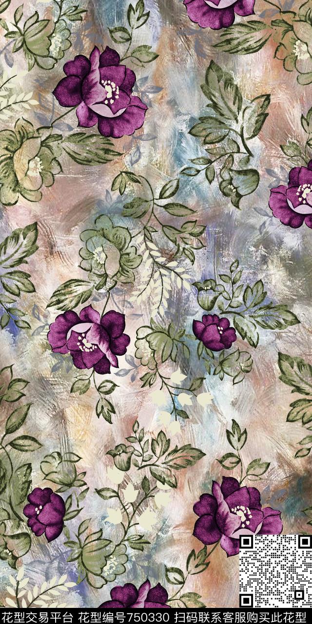 乱花小碎花大花数码印花华亿平台下载（图片编号: 750330） - 瓦栏（Walan）