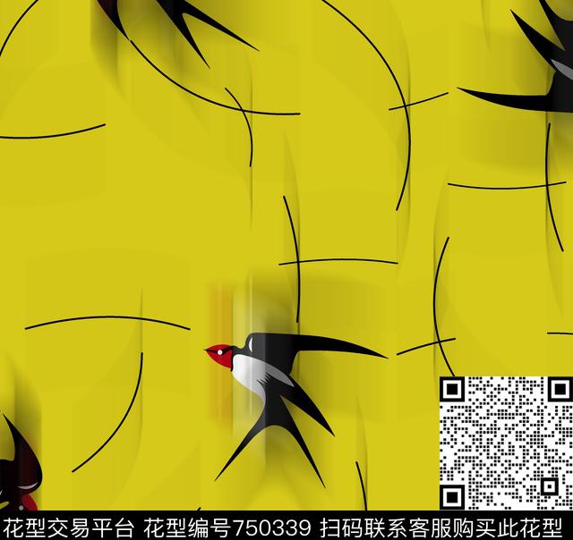春夏女装流行燕子数码印花华亿平台下载（图片编号: 750339） - 瓦栏（Walan）