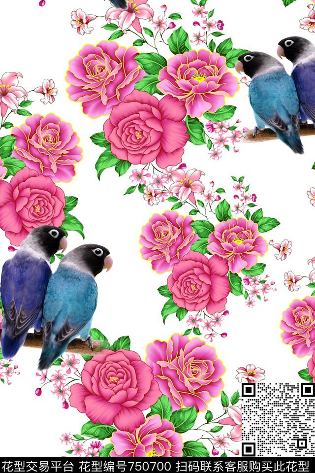 花鸟花卉数码印花华亿平台下载（图片编号: 750700） - 瓦栏（Walan）
