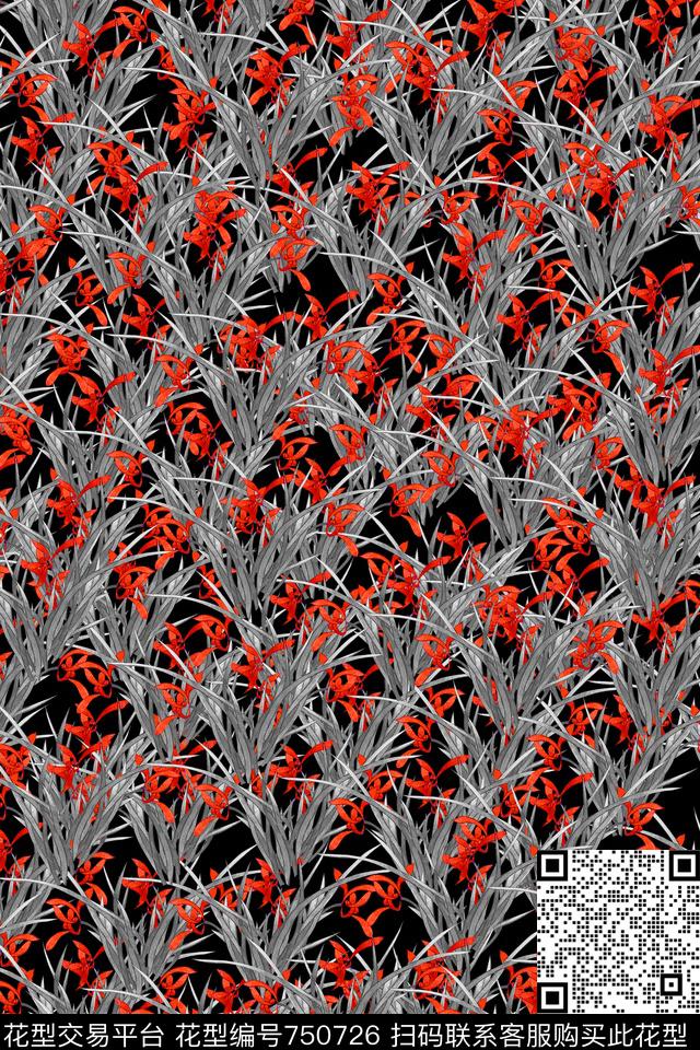 小碎花花朵花卉数码印花华亿平台下载（图片编号: 750726） - 瓦栏（Walan）