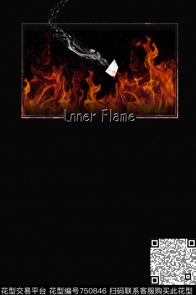 火焰线条时尚数码印花华亿平台下载（图片编号: 750846） - 瓦栏（Walan）