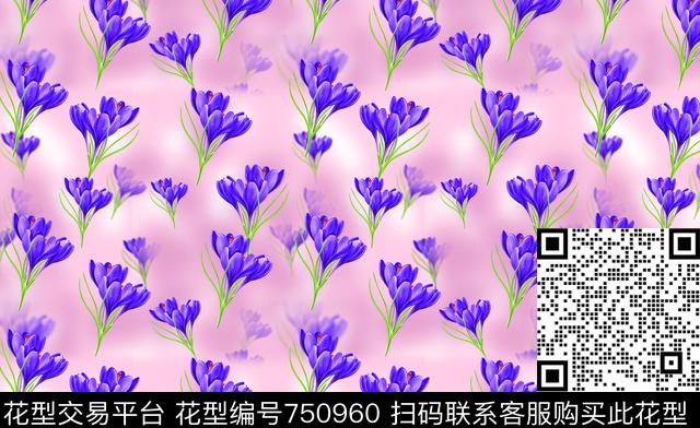 水仙花花瓣郁金香数码印花华亿平台下载（图片编号: 750960） - 瓦栏（Walan）