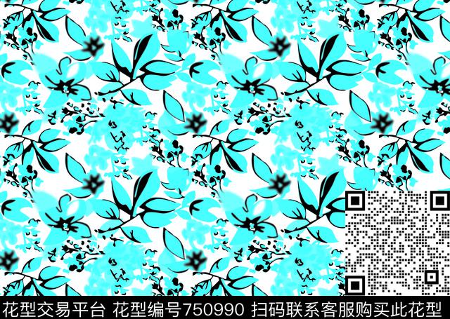 乱花花瓣花朵传统印花华亿平台下载（图片编号: 750990） - 瓦栏（Walan）