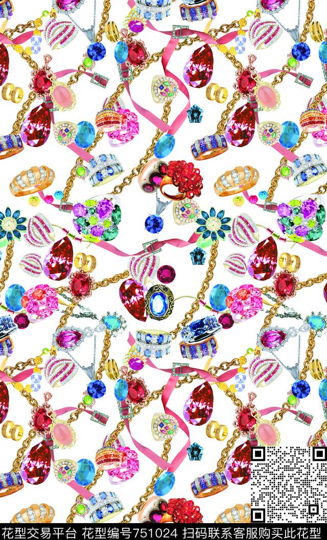 宝石珠宝链子数码印花华亿平台下载（图片编号: 751024） - 瓦栏（Walan）