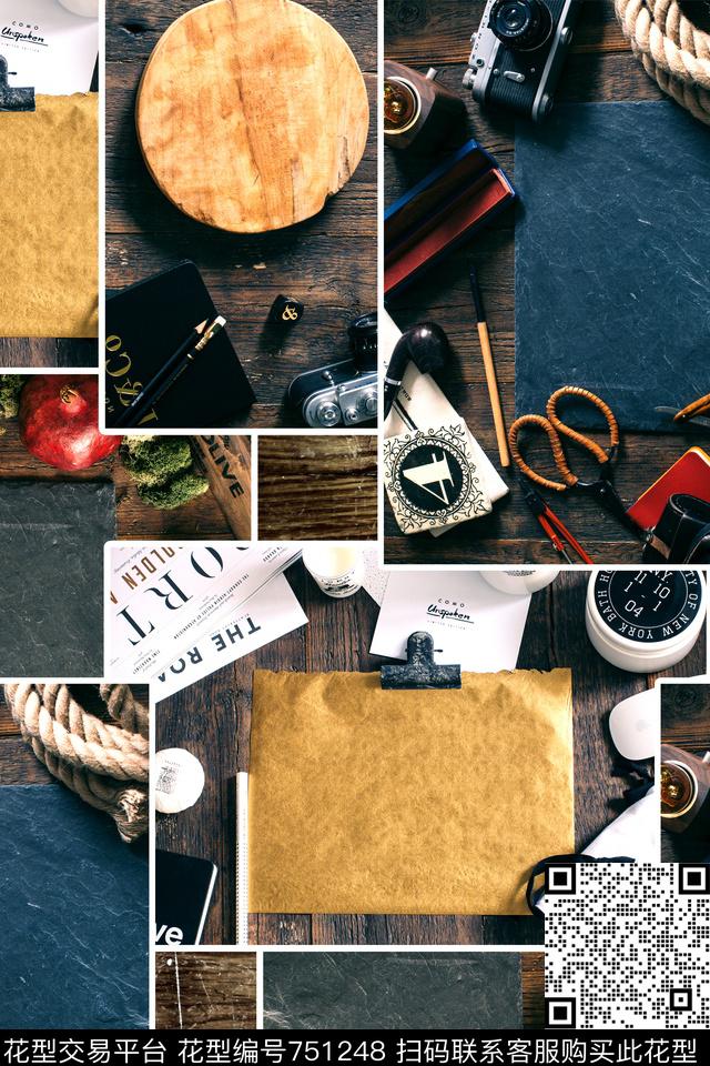 抽象几何相片数码印花华亿平台下载（图片编号: 751248） - 瓦栏（Walan）