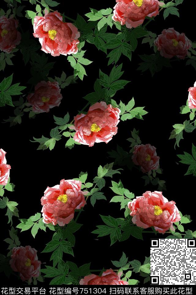 花卉数码印花华亿平台下载（图片编号: 751304） - 瓦栏（Walan）