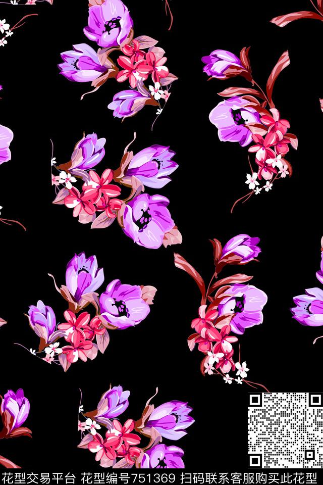 小碎花花朵花卉传统印花华亿平台下载（图片编号: 751369） - 瓦栏（Walan）