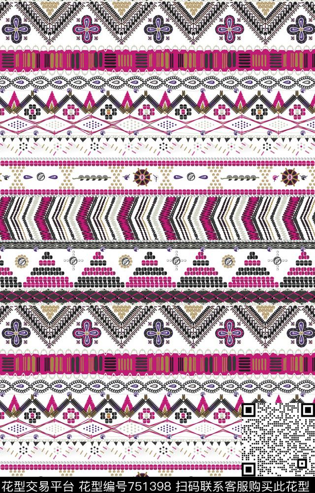 民族风部落巴洛克传统印花华亿平台下载（图片编号: 751398） - 瓦栏（Walan）