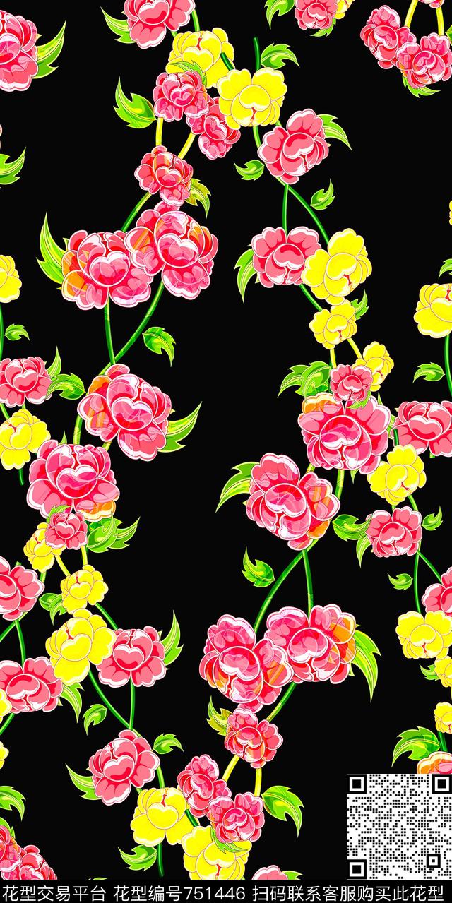 水墨水彩数码数码印花华亿平台下载（图片编号: 751446） - 瓦栏（Walan）