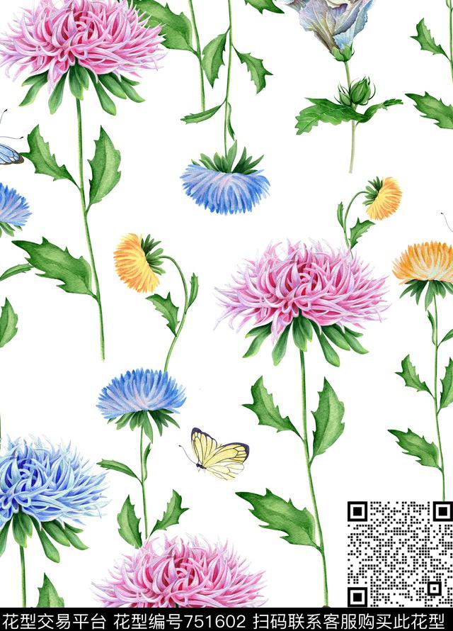 向日葵抽象大花数码印花华亿平台下载（图片编号: 751602） - 瓦栏（Walan）