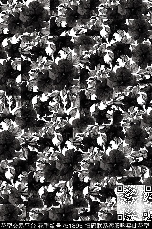 花卉男装数码印花华亿平台下载（图片编号: 751895） - 瓦栏（Walan）