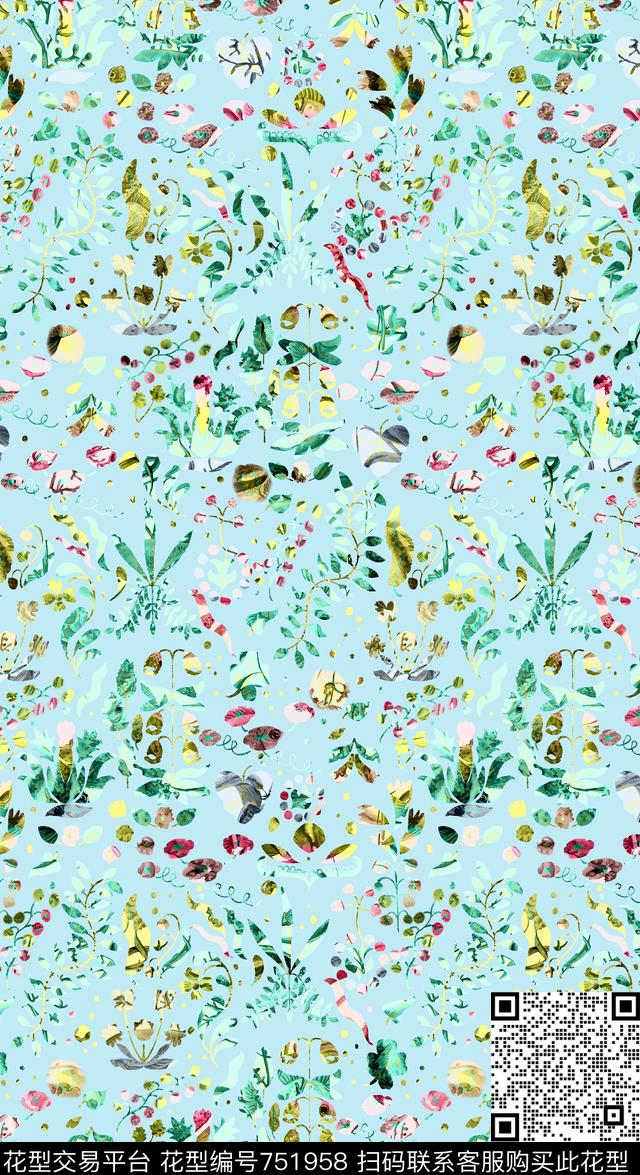 印第安图腾剪纸数码印花华亿平台下载（图片编号: 751958） - 瓦栏（Walan）