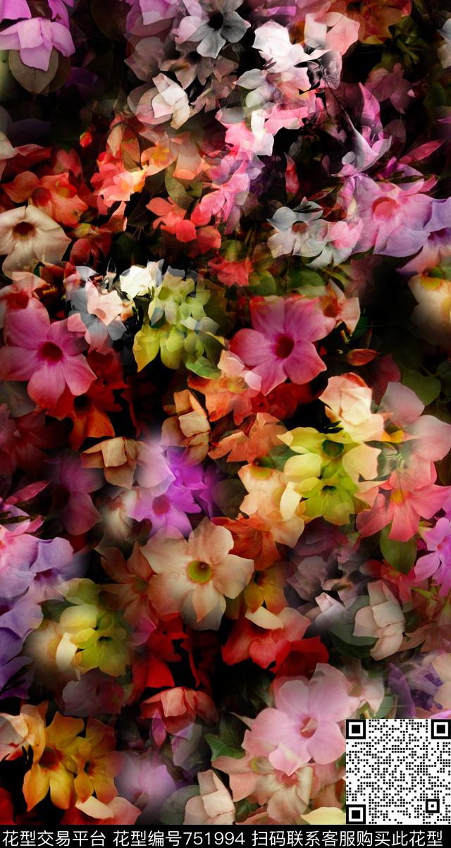 蒲公英小碎花花朵数码印花华亿平台下载（图片编号: 751994） - 瓦栏（Walan）