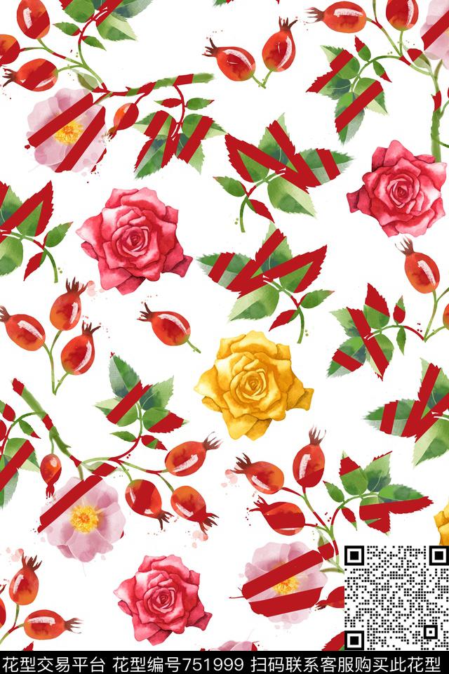小碎花乱花大花数码印花华亿平台下载（图片编号: 751999） - 瓦栏（Walan）