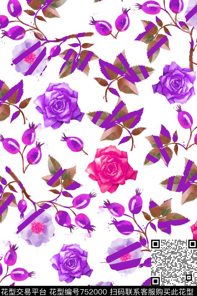 小碎花乱花大花数码印花华亿平台下载（图片编号: 752000） - 瓦栏（Walan）
