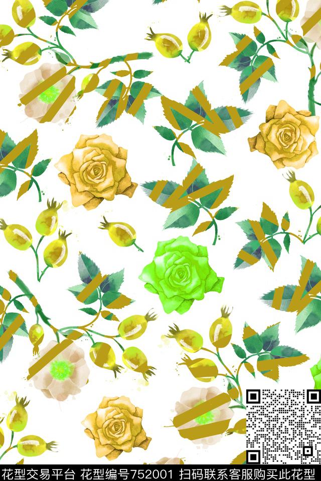 小碎花乱花大花数码印花华亿平台下载（图片编号: 752001） - 瓦栏（Walan）