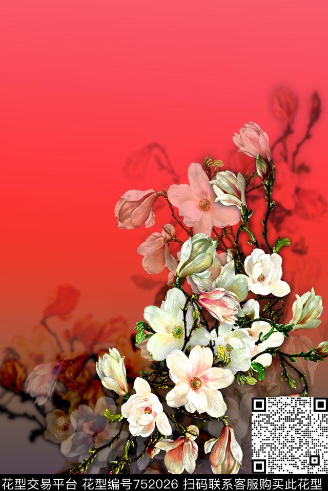 定位花女装花卉数码印花华亿平台下载（图片编号: 752026） - 瓦栏（Walan）