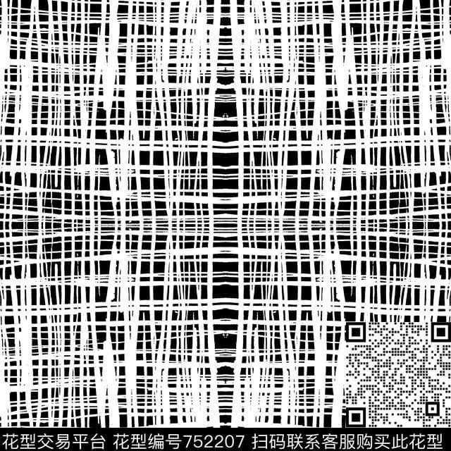 横条竖条手绘线传统印花华亿平台下载（图片编号: 752207） - 瓦栏（Walan）