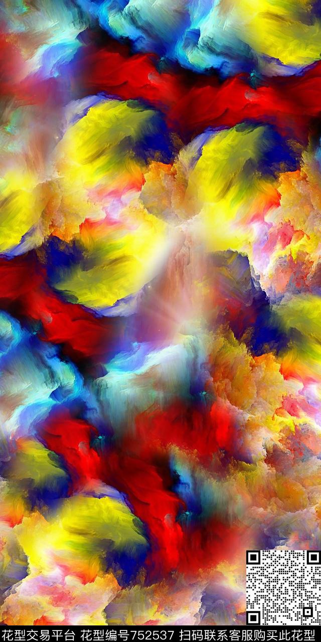 抽象底纹手绘油画数码印花华亿平台下载（图片编号: 752537） - 瓦栏（Walan）