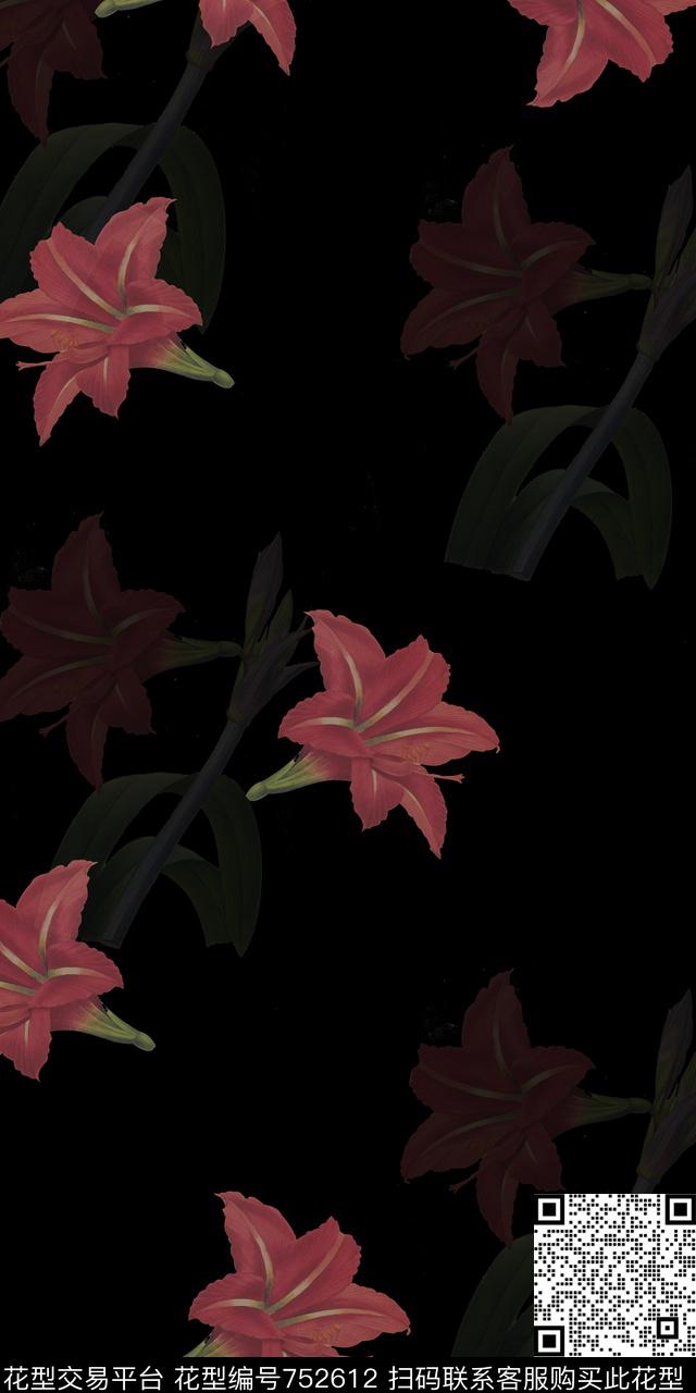 花卉简约复古传统印花华亿平台下载（图片编号: 752612） - 瓦栏（Walan）