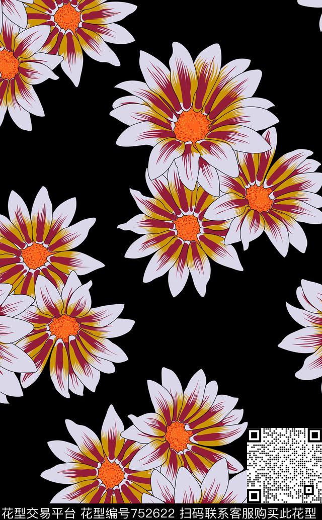 时尚不定位丝巾女装家纺花卉传统印花华亿平台下载（图片编号: 752622） - 瓦栏（Walan）