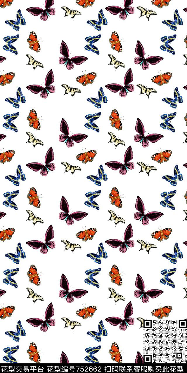 昆虫花朵小碎花数码印花华亿平台下载（图片编号: 752662） - 瓦栏（Walan）