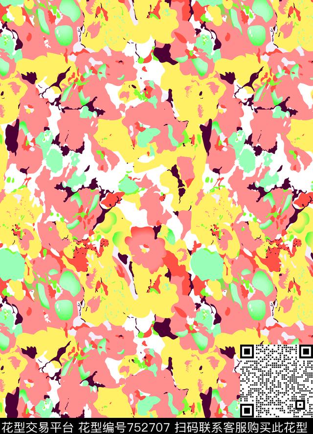 小碎花大花花朵传统印花华亿平台下载（图片编号: 752707） - 瓦栏（Walan）