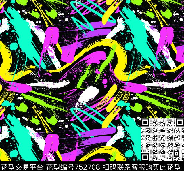 几何墨点喷墨数码印花华亿平台下载（图片编号: 752708） - 瓦栏（Walan）