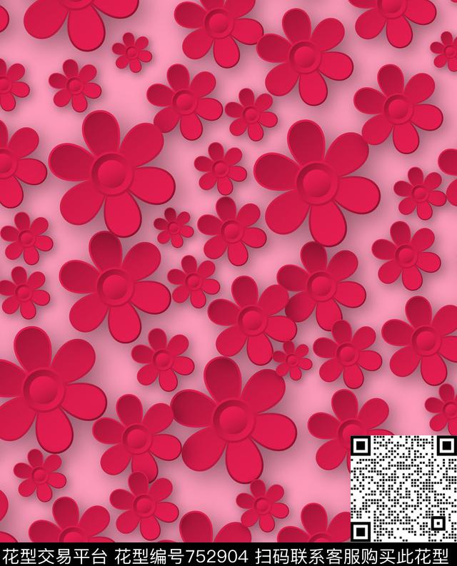 胸花图案大牌风胸前独幅数码印花华亿平台下载（图片编号: 752904） - 瓦栏（Walan）