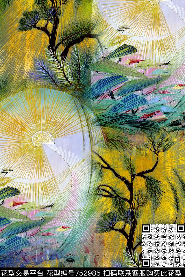 休闲几何拼接数码印花华亿平台下载（图片编号: 752985） - 瓦栏（Walan）