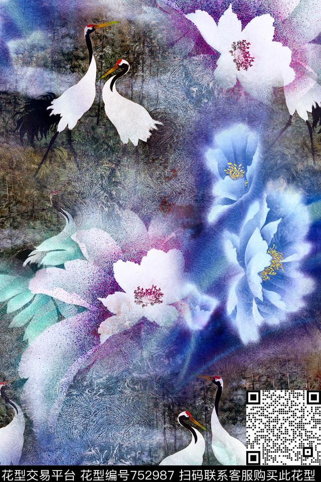 抽象几何拼接数码印花华亿平台下载（图片编号: 752987） - 瓦栏（Walan）