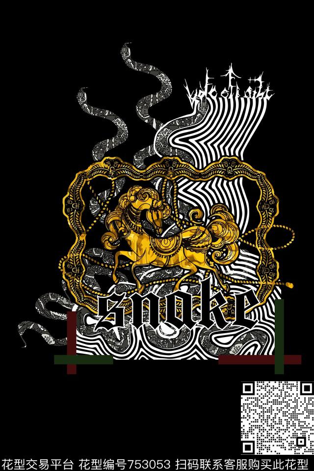 时尚定位蛇数码印花华亿平台下载（图片编号: 753053） - 瓦栏（Walan）