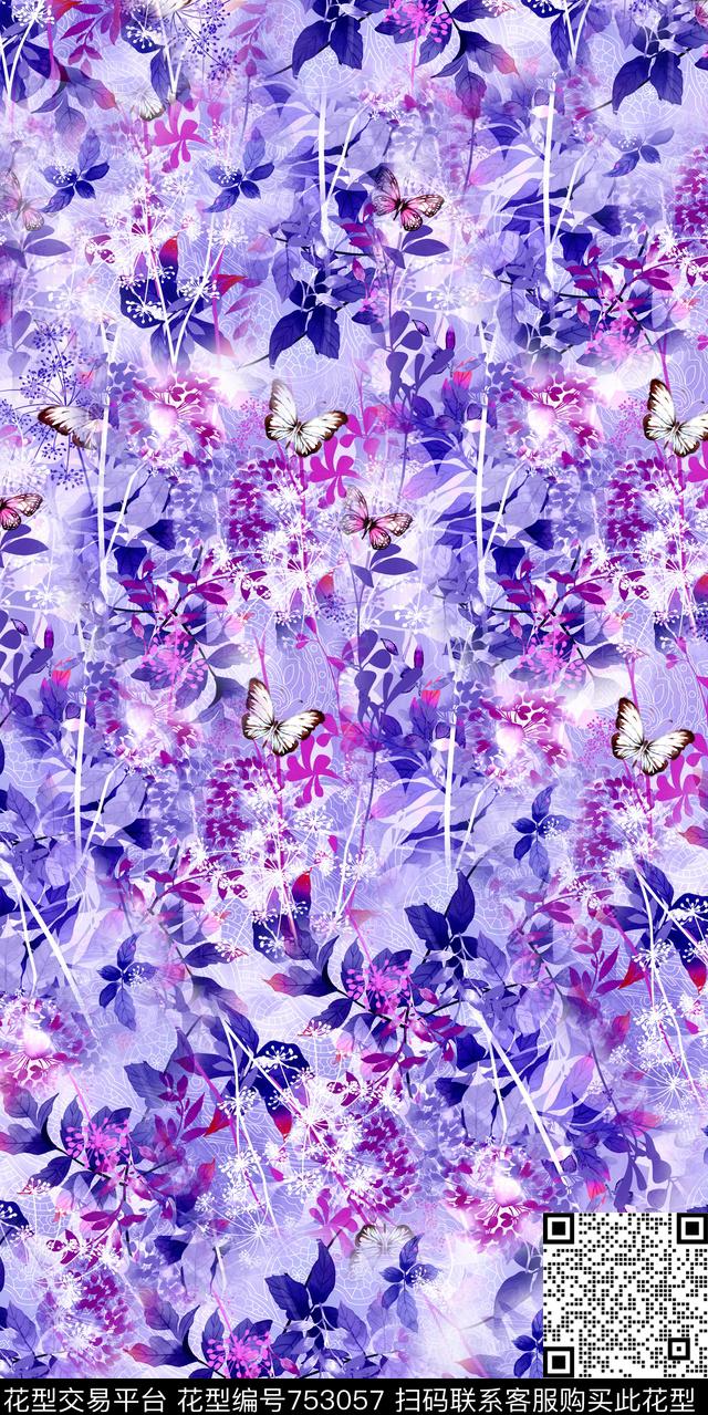 小碎花数码花卉类满版花数码印花华亿平台下载（图片编号: 753057） - 瓦栏（Walan）