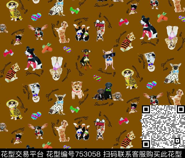 动物狗纯色传统印花华亿平台下载（图片编号: 753058） - 瓦栏（Walan）