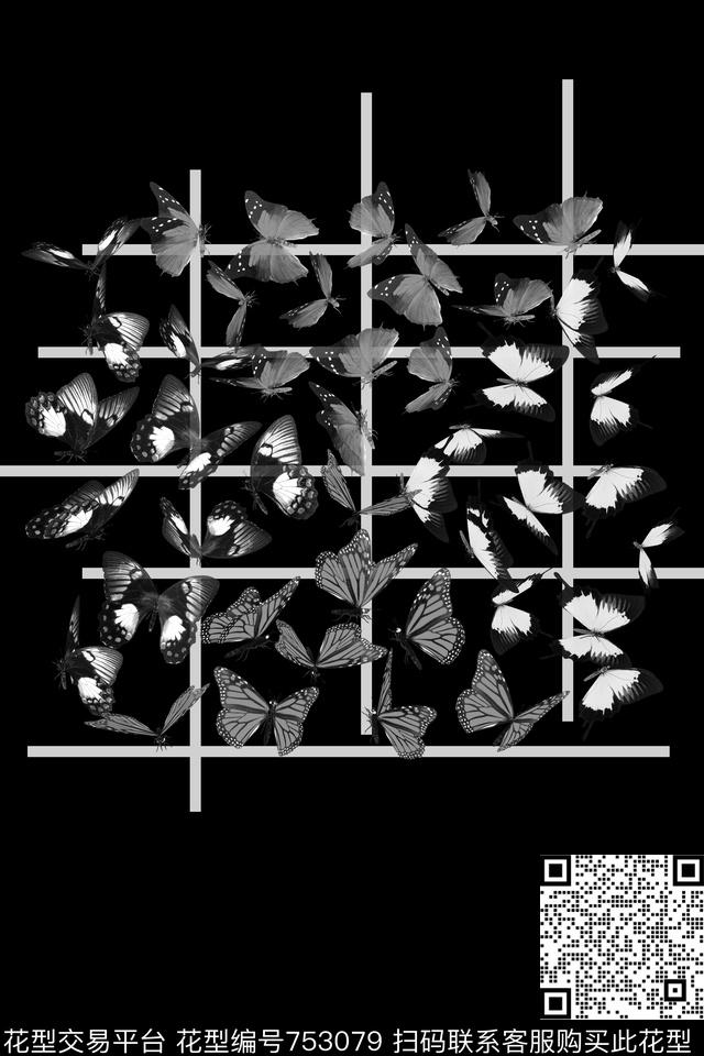 男装蝴蝶数码印花华亿平台下载（图片编号: 753079） - 瓦栏（Walan）