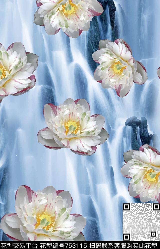不定位丝巾女装家纺花卉山水数码印花华亿平台下载（图片编号: 753115） - 瓦栏（Walan）