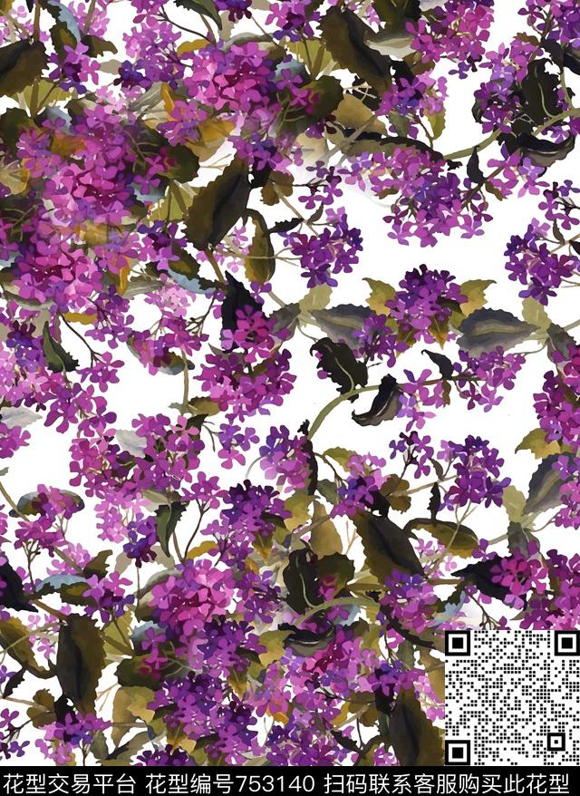 不定位丝巾女装家纺花卉时尚数码印花华亿平台下载（图片编号: 753140） - 瓦栏（Walan）