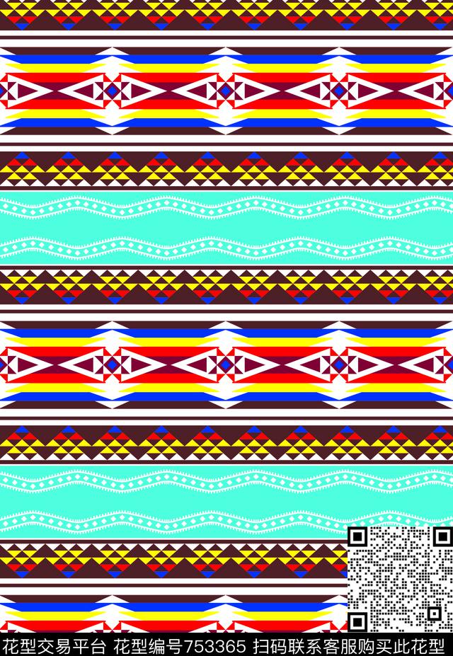 菱形几何波点传统印花华亿平台下载（图片编号: 753365） - 瓦栏（Walan）