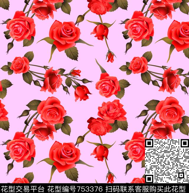 大花花卉牡丹传统印花华亿平台下载（图片编号: 753376） - 瓦栏（Walan）