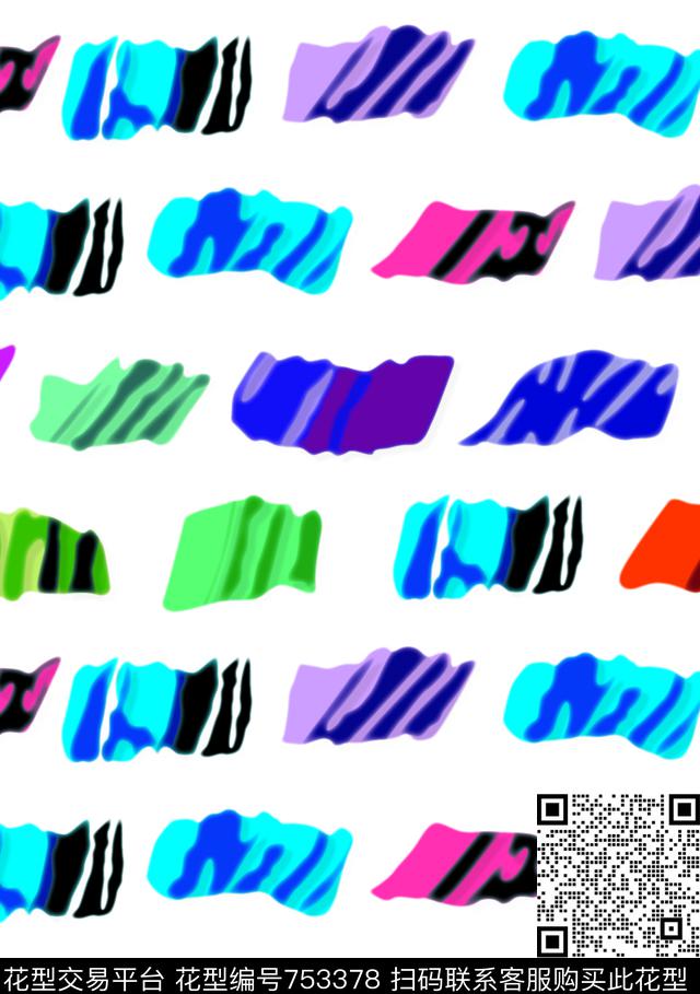 面包彩条多彩数码印花华亿平台下载（图片编号: 753378） - 瓦栏（Walan）