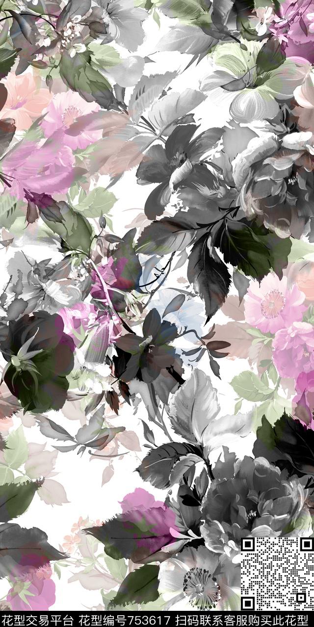 乱花满版花数码花卉类数码印花华亿平台下载（图片编号: 753617） - 瓦栏（Walan）